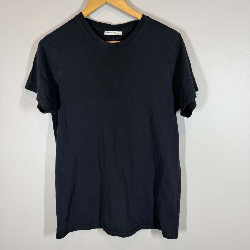 American Giant Women’s Navy Short Sleeve Crew Neck Tee Shirt Size L Made in USA